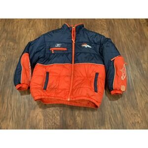 VINTAGE RARE REEBOK CHICAGO BEARS PUFFER FULL ZIPP WINTER JACKET IN SIZE L